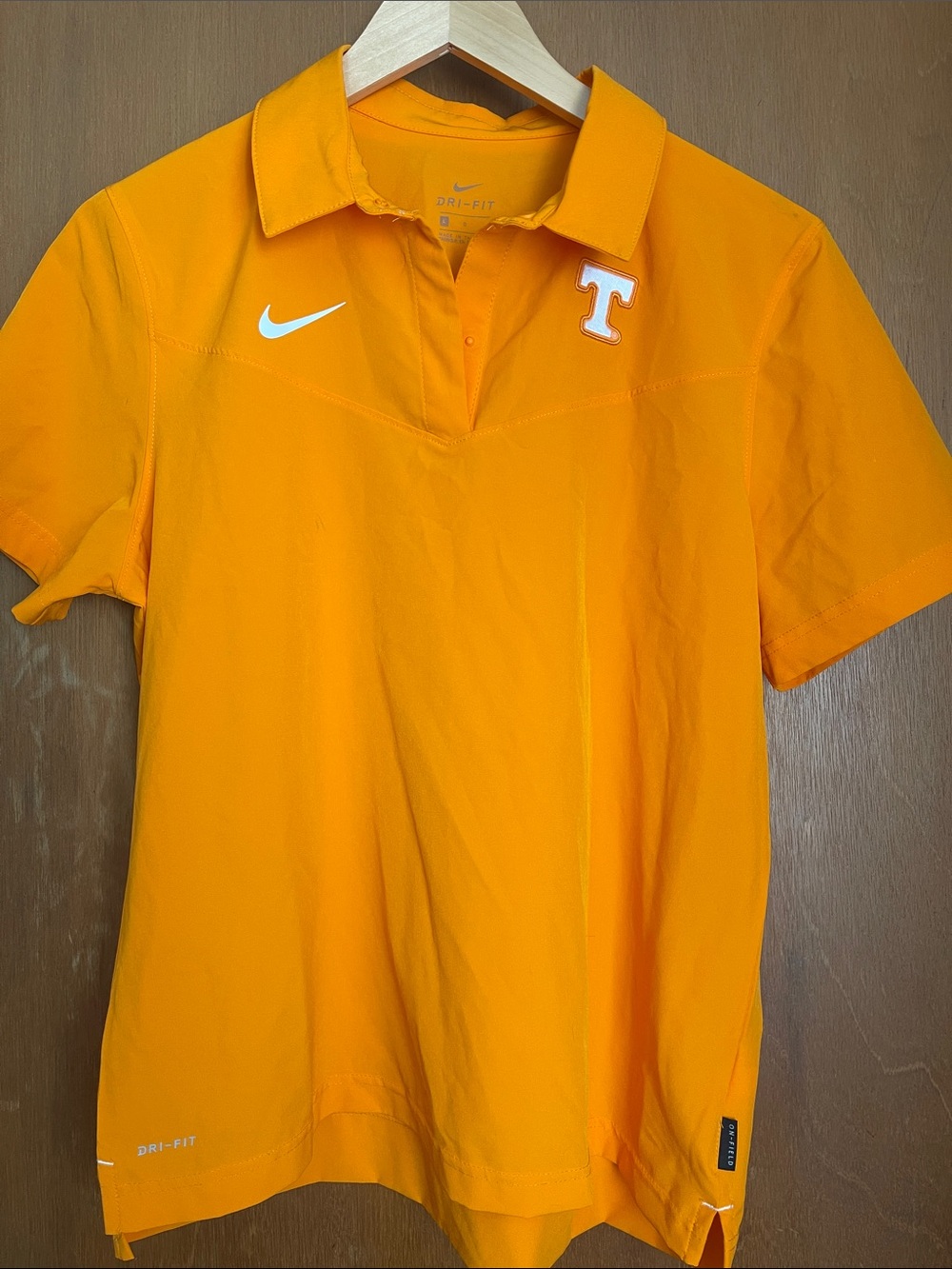 Women’s Nike Orange Tennessee Short-Sleeve Dri-FIT Polo with White Power T Logos